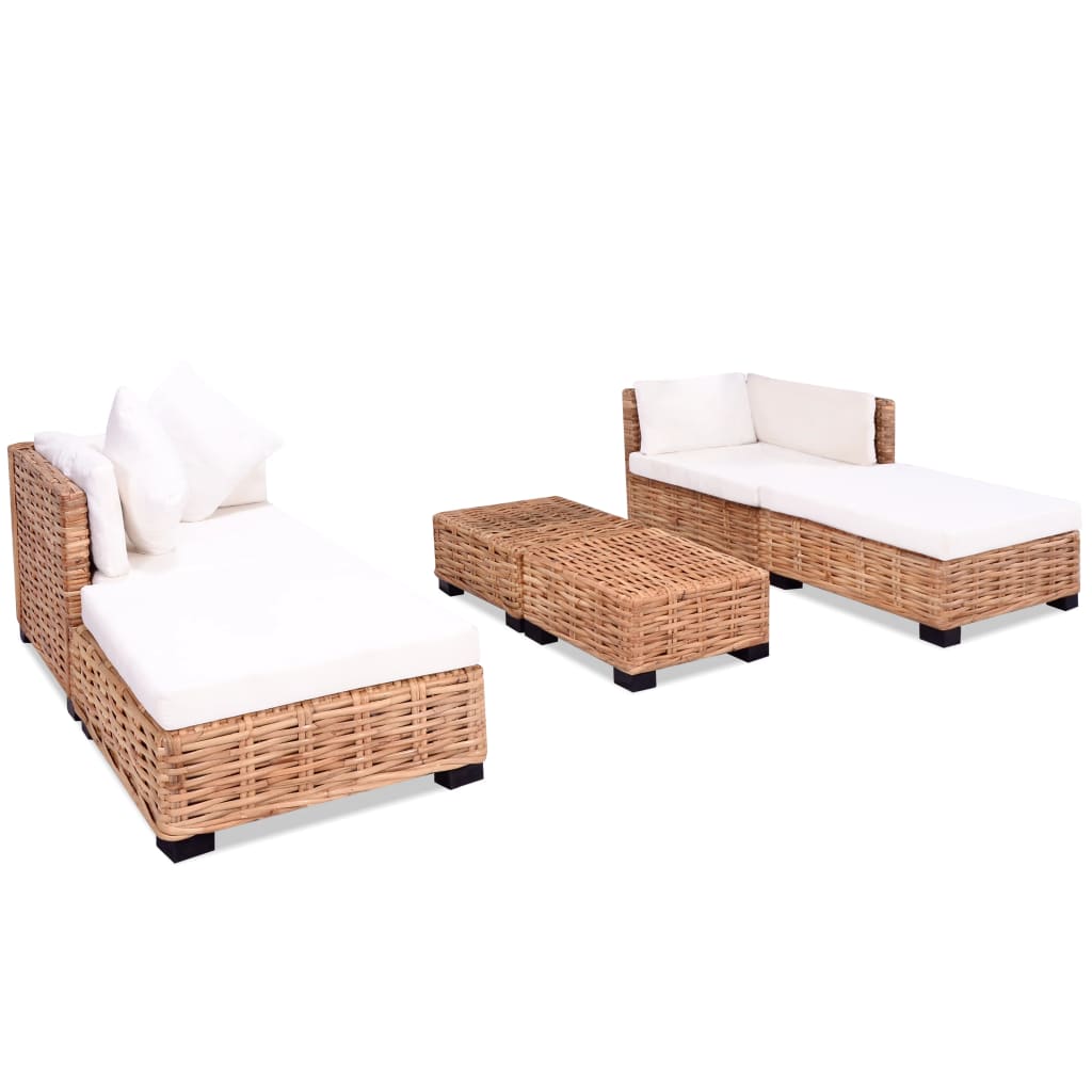 Loungeset natuurlijk rattan 16-delig is nu te koop bij PeponiXL, paradijselijk wonen!