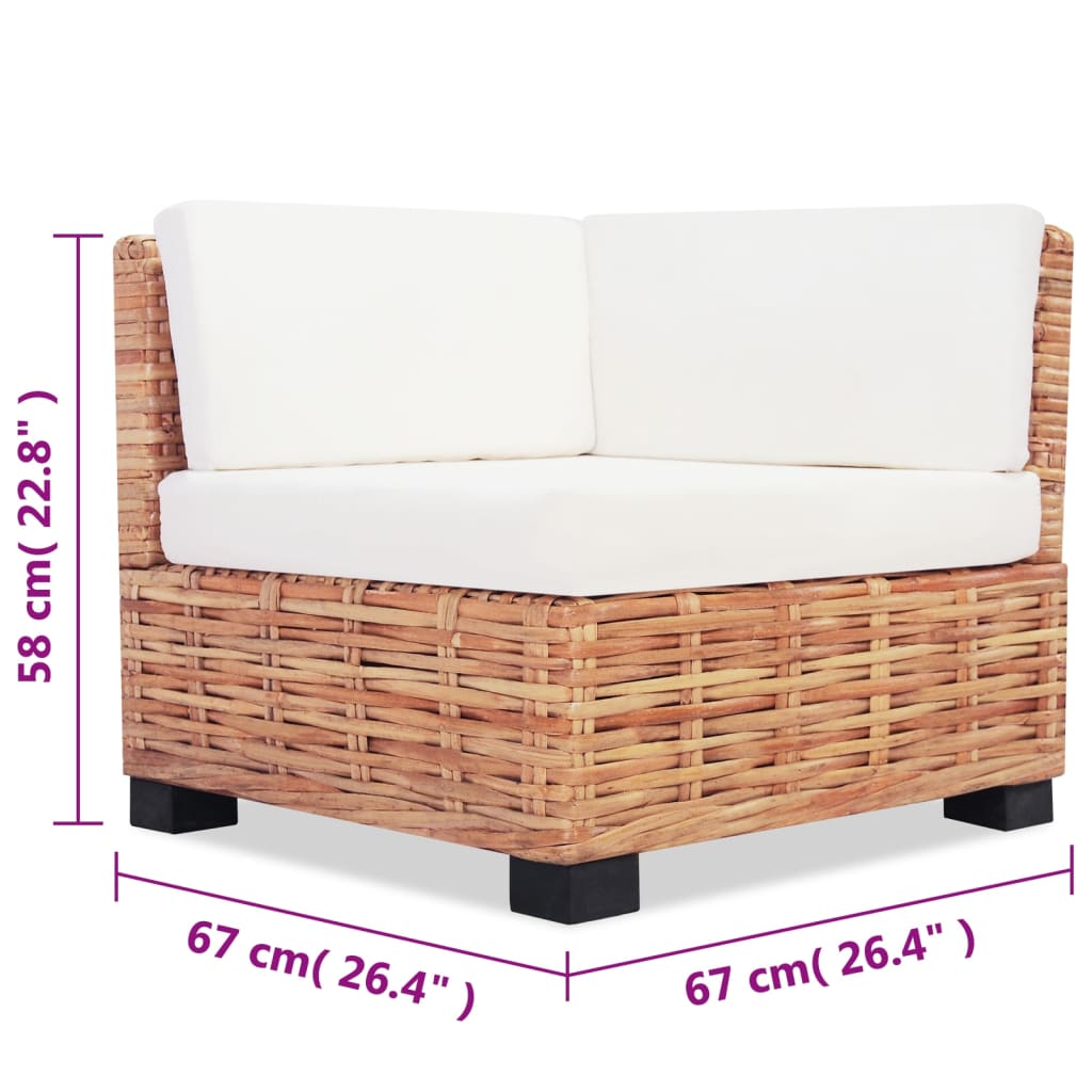 Loungeset natuurlijk rattan 16-delig is nu te koop bij PeponiXL, paradijselijk wonen!
