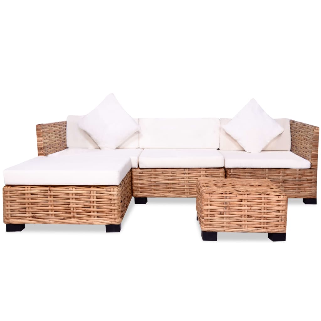 Loungeset natuurlijk rattan 14-delig is nu te koop bij PeponiXL, paradijselijk wonen!
