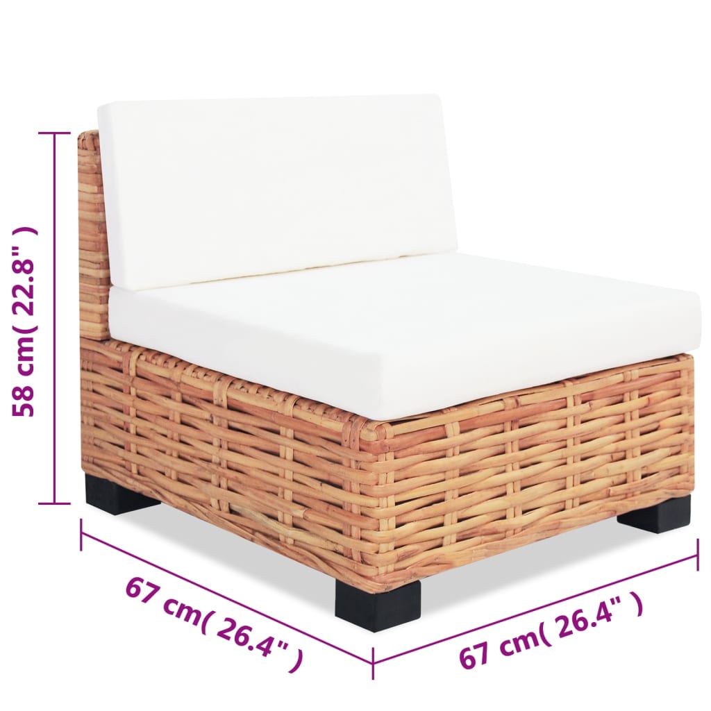 Loungeset natuurlijk rattan 14-delig is nu te koop bij PeponiXL, paradijselijk wonen!