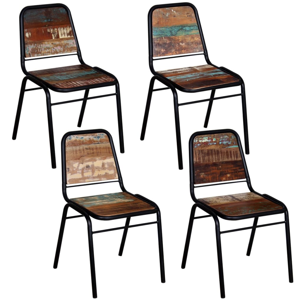 Eetkamerstoelen 4 st massief gerecycled hout is nu te koop bij PeponiXL, paradijselijk wonen!