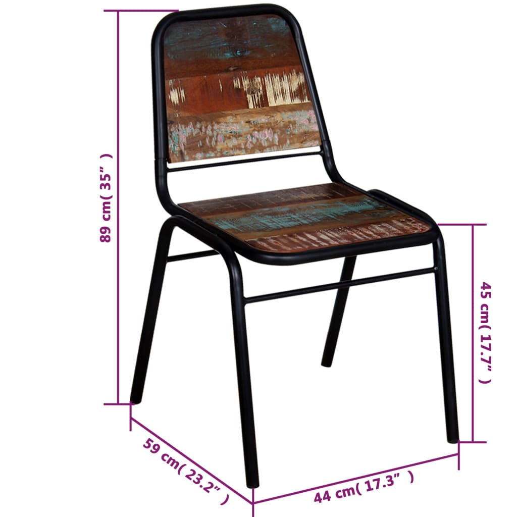 Eetkamerstoelen 4 st massief gerecycled hout is nu te koop bij PeponiXL, paradijselijk wonen!