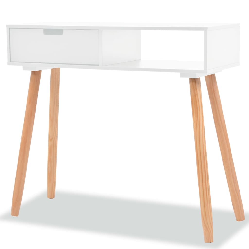 Wandtafel 80x30x72 cm massief grenenhout wit is nu te koop bij PeponiXL, paradijselijk wonen!