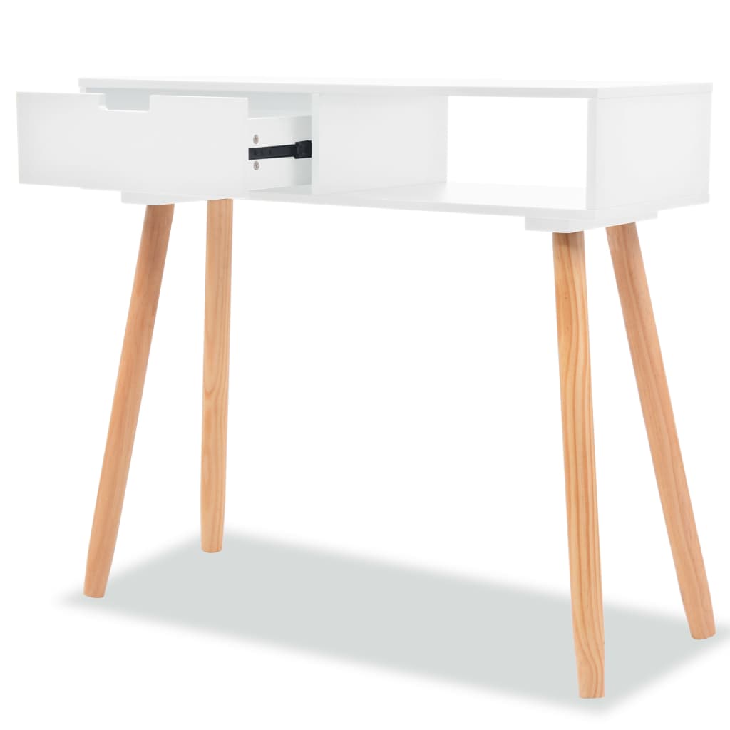 Wandtafel 80x30x72 cm massief grenenhout wit is nu te koop bij PeponiXL, paradijselijk wonen!