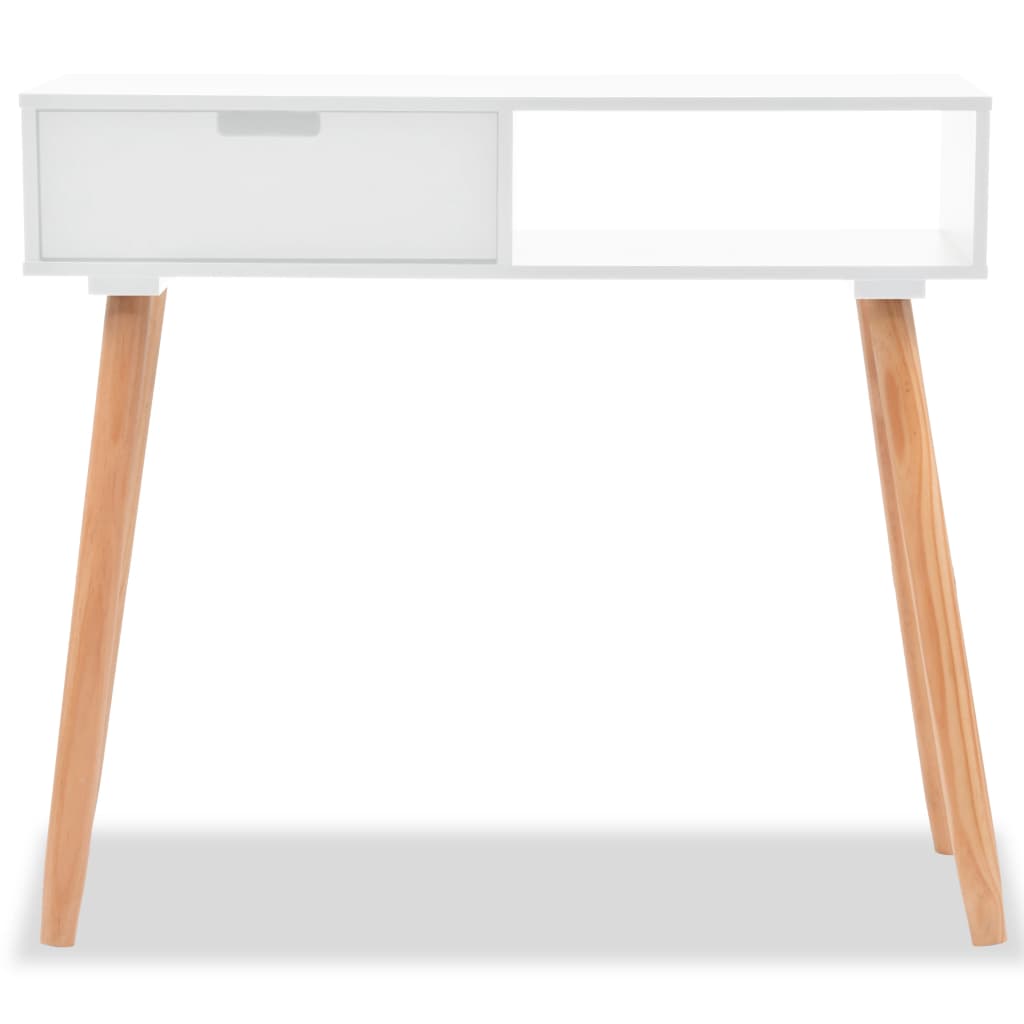 Wandtafel 80x30x72 cm massief grenenhout wit is nu te koop bij PeponiXL, paradijselijk wonen!
