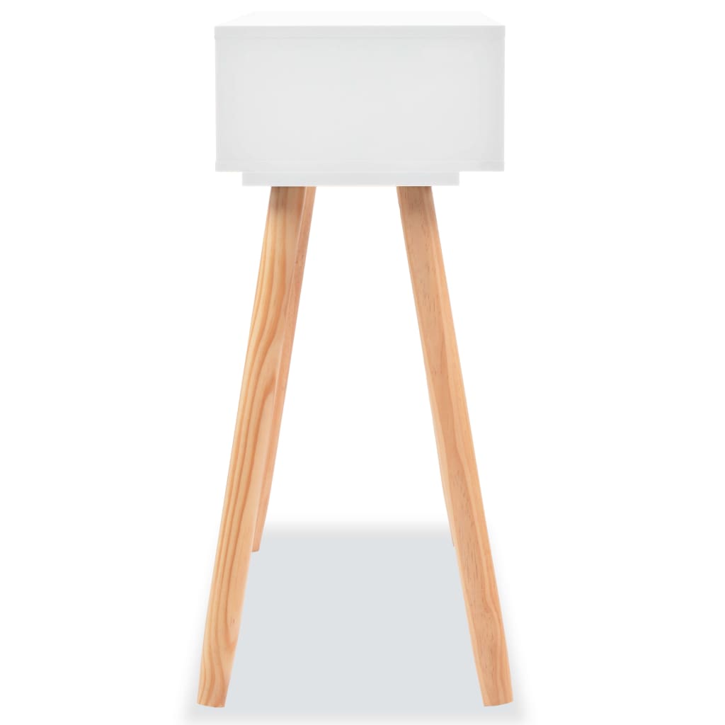 Wandtafel 80x30x72 cm massief grenenhout wit is nu te koop bij PeponiXL, paradijselijk wonen!