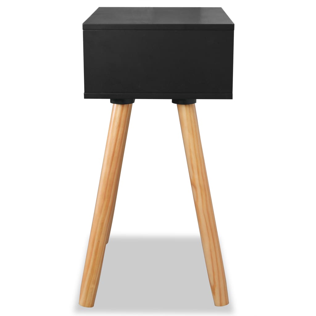 Nachtkastjes 2 st 40x30x61 cm massief grenenhout zwart is nu te koop bij PeponiXL, paradijselijk wonen!