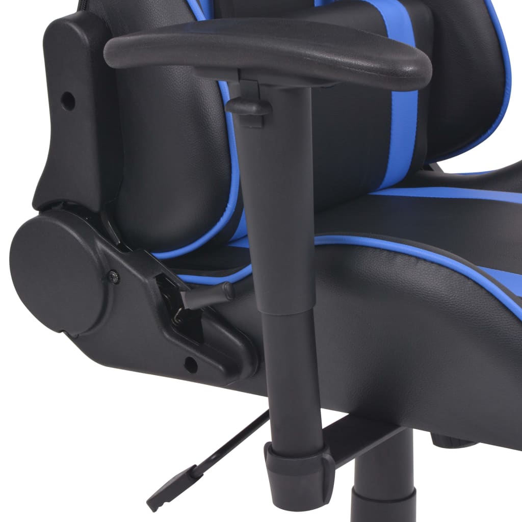 Bureau-/gamestoel verstelbaar met voetensteun blauw is nu te koop bij PeponiXL, paradijselijk wonen!