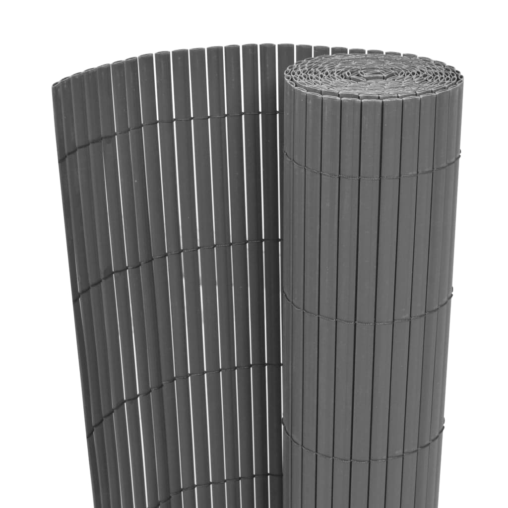 Tuinafscheiding dubbelzijdig 90x300 cm PVC grijs is nu te koop bij PeponiXL, paradijselijk wonen!