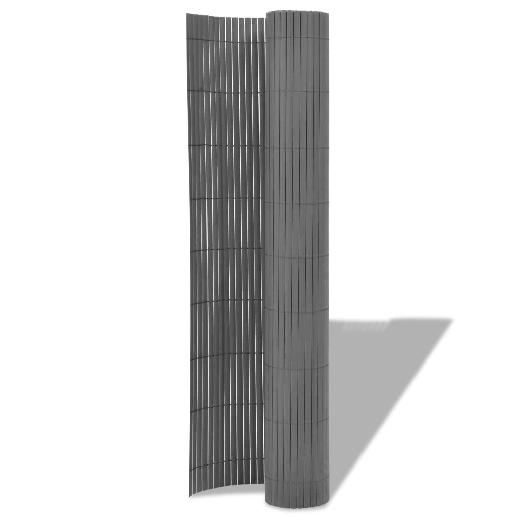 Tuinafscheiding dubbelzijdig 90x300 cm PVC grijs is nu te koop bij PeponiXL, paradijselijk wonen!