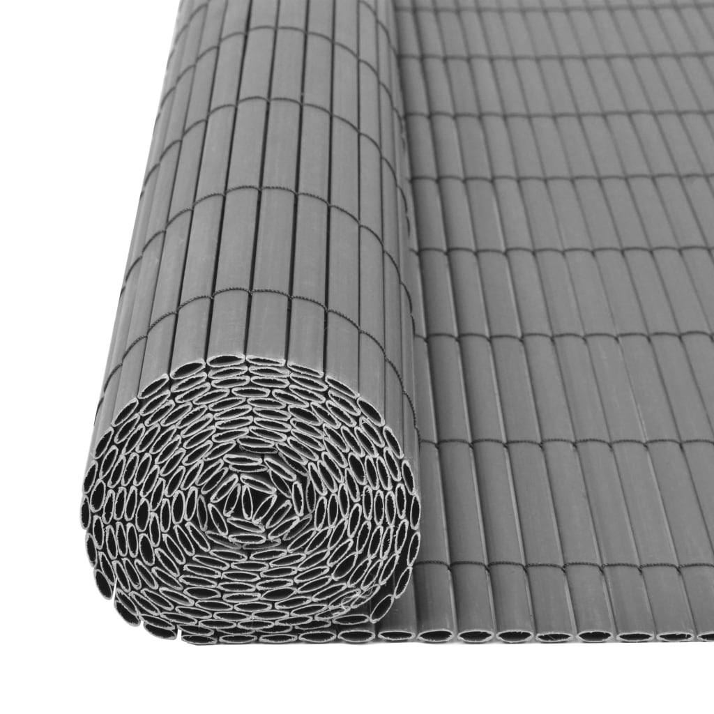 Tuinafscheiding dubbelzijdig 90x300 cm PVC grijs is nu te koop bij PeponiXL, paradijselijk wonen!