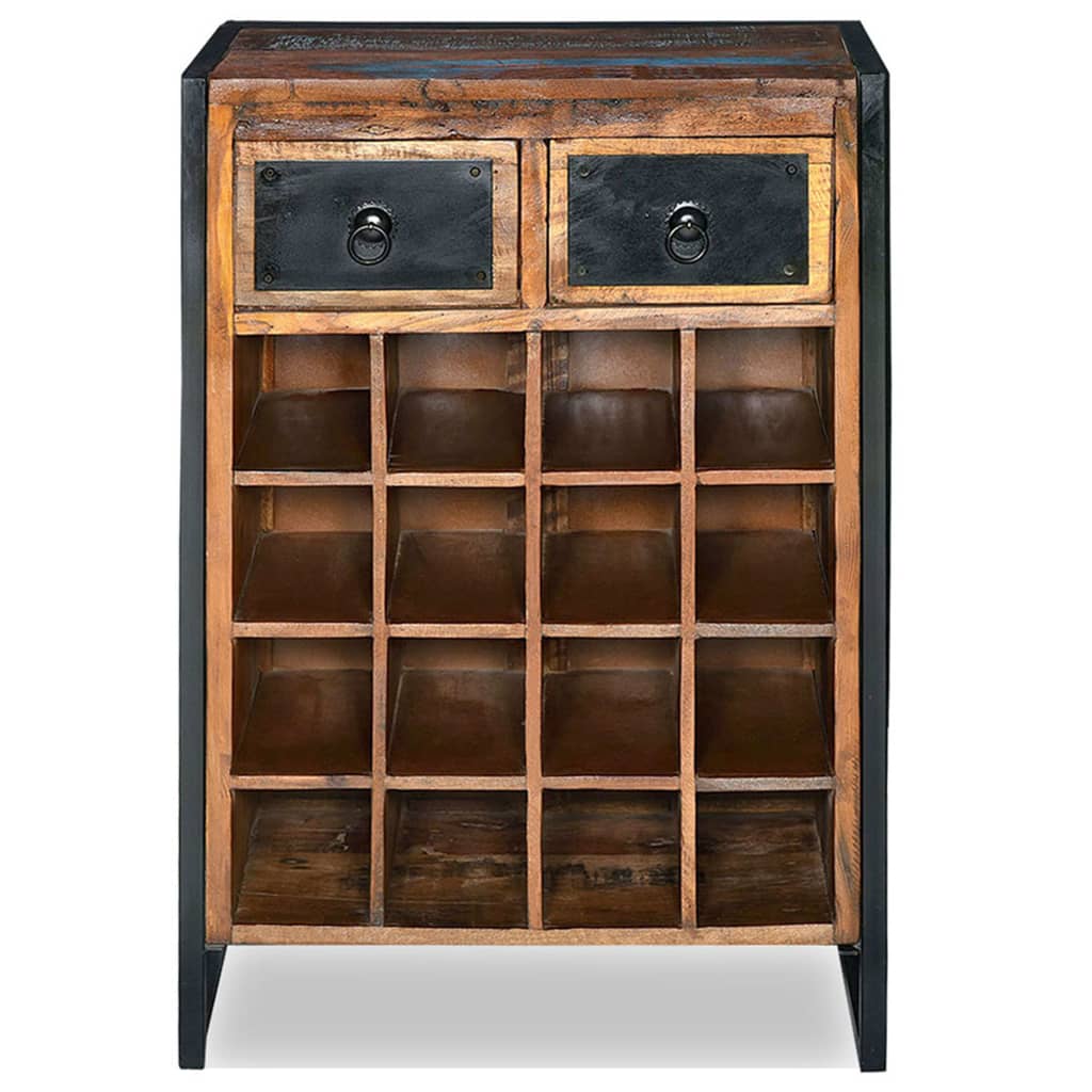 Wijnrek voor 16 flessen massief gerecycled hout is nu te koop bij PeponiXL, paradijselijk wonen!