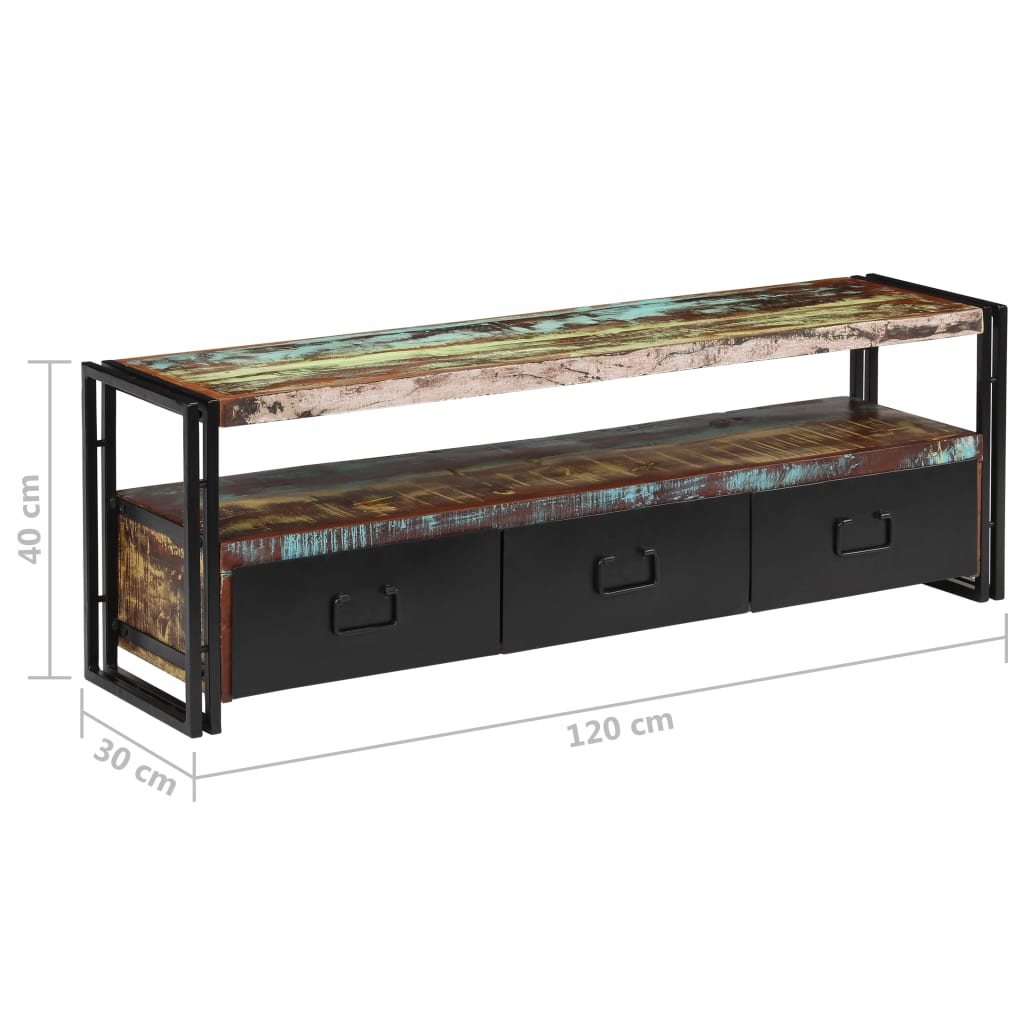 Tv-meubel 120x30x40 cm massief gerecycled hout is nu te koop bij PeponiXL, paradijselijk wonen!