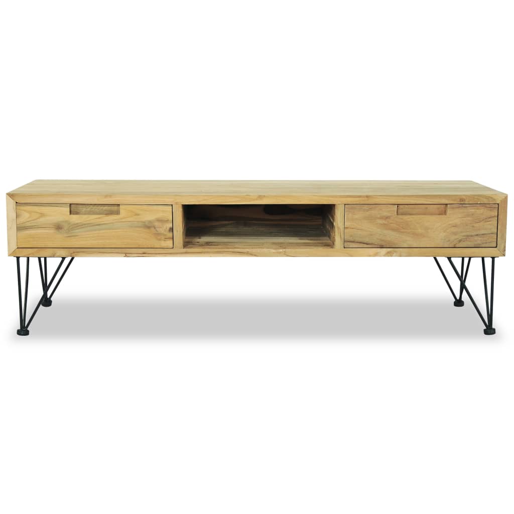 Tv-meubel 120x35x35 cm massief teakhout is nu te koop bij PeponiXL, paradijselijk wonen!