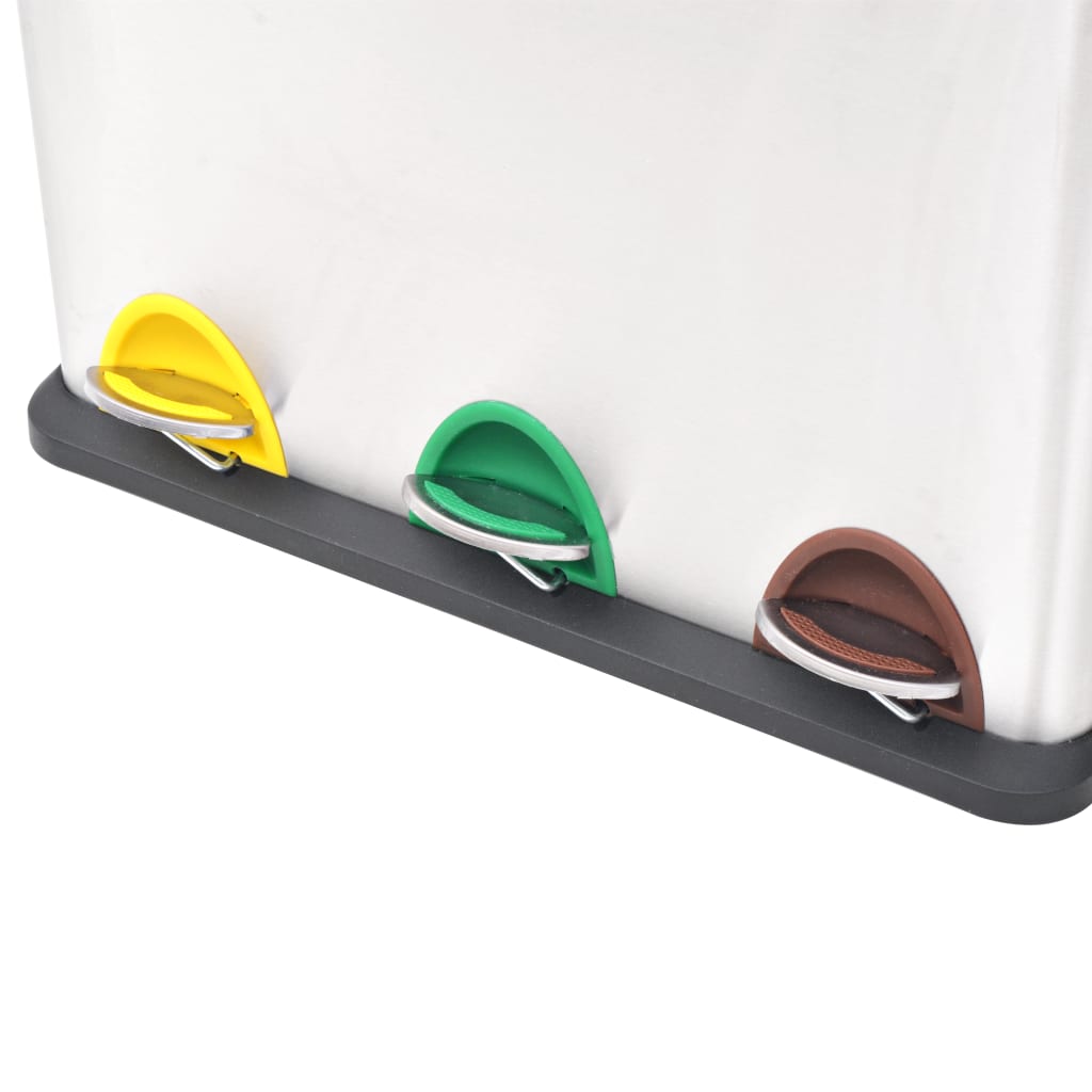 Pedaalemmer voor recycling 24 L roestvrij staal is nu te koop bij PeponiXL, paradijselijk wonen!