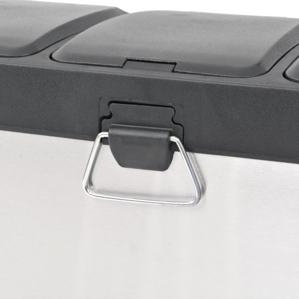 Pedaalemmer voor recycling 24 L roestvrij staal is nu te koop bij PeponiXL, paradijselijk wonen!