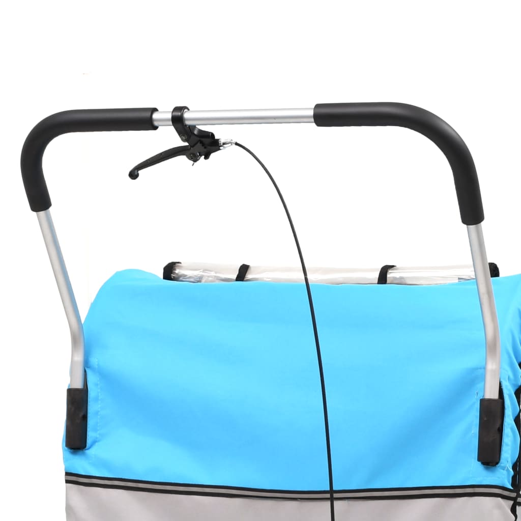 Fietstrailer en kinderwagen 2-in-1 blauw en grijs is nu te koop bij PeponiXL, paradijselijk wonen!