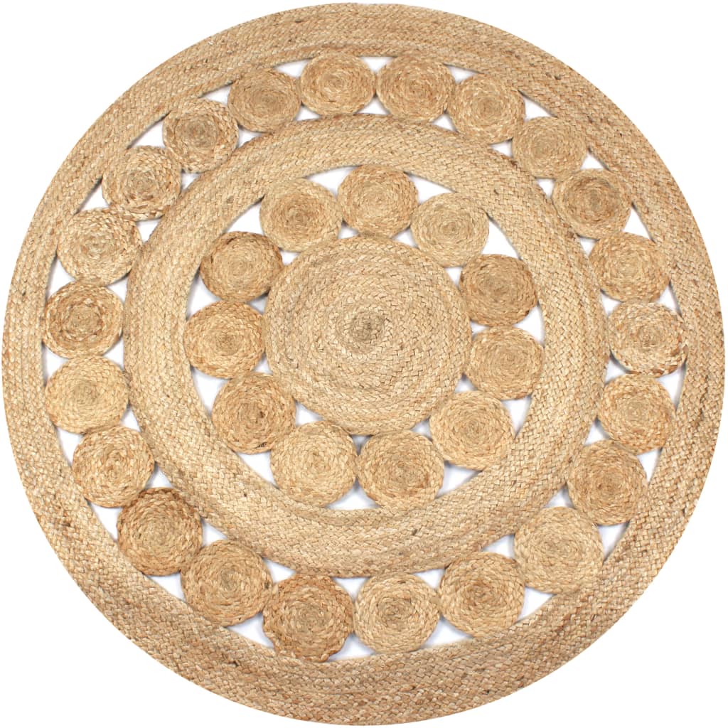 Tapijt met ontwerp rond 120 cm gevlochten jute is nu te koop bij PeponiXL, paradijselijk wonen!