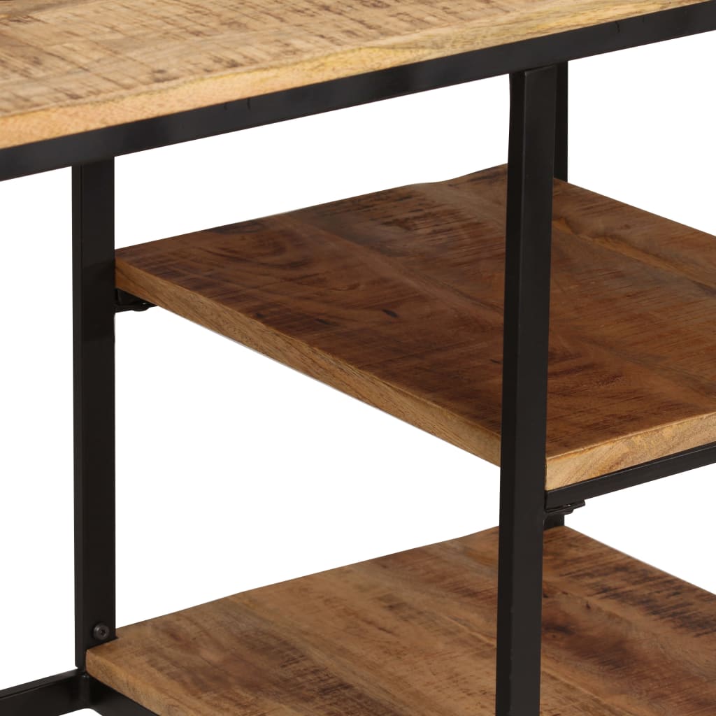Bureau met inklapbaar krukje 115x50x76 cm massief mangohout is nu te koop bij PeponiXL, paradijselijk wonen!
