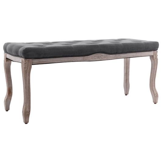 Bankje 110x38x48 cm linnen massief hout donkergrijs is nu te koop bij PeponiXL, paradijselijk wonen!