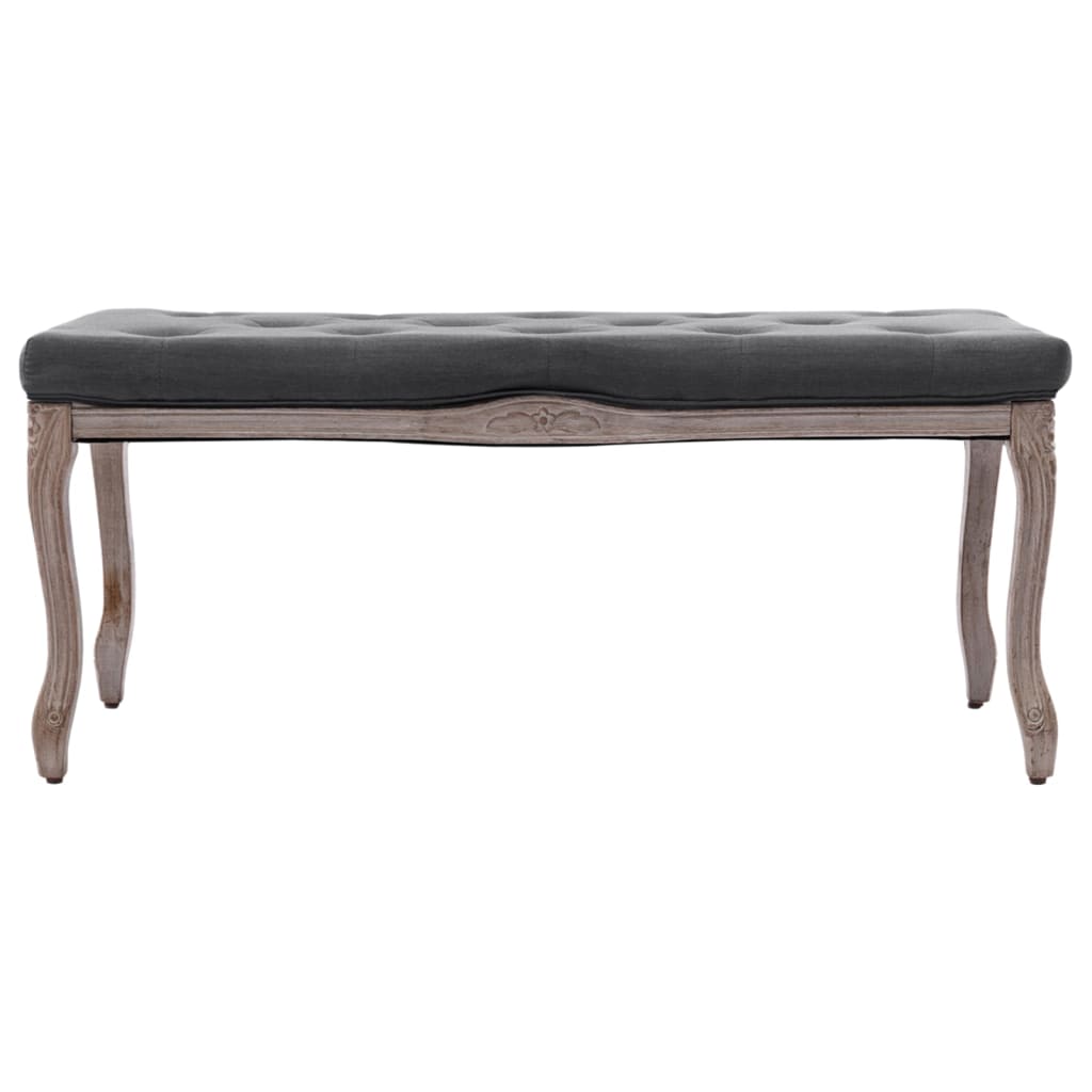 Bankje 110x38x48 cm linnen massief hout donkergrijs is nu te koop bij PeponiXL, paradijselijk wonen!