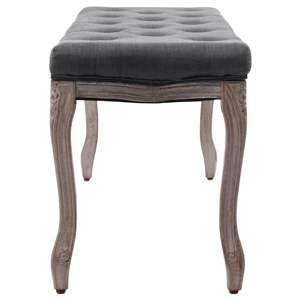 Bankje 110x38x48 cm linnen massief hout donkergrijs is nu te koop bij PeponiXL, paradijselijk wonen!