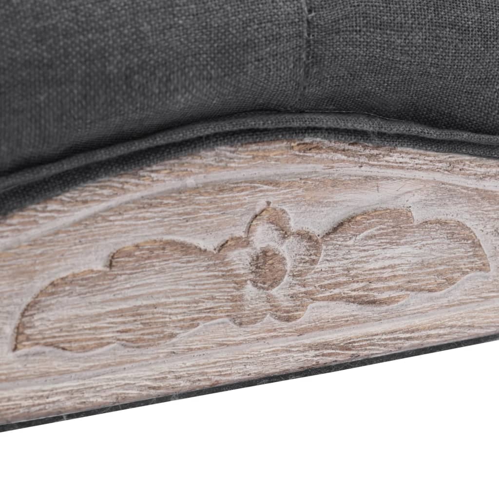 Bankje 110x38x48 cm linnen massief hout donkergrijs is nu te koop bij PeponiXL, paradijselijk wonen!