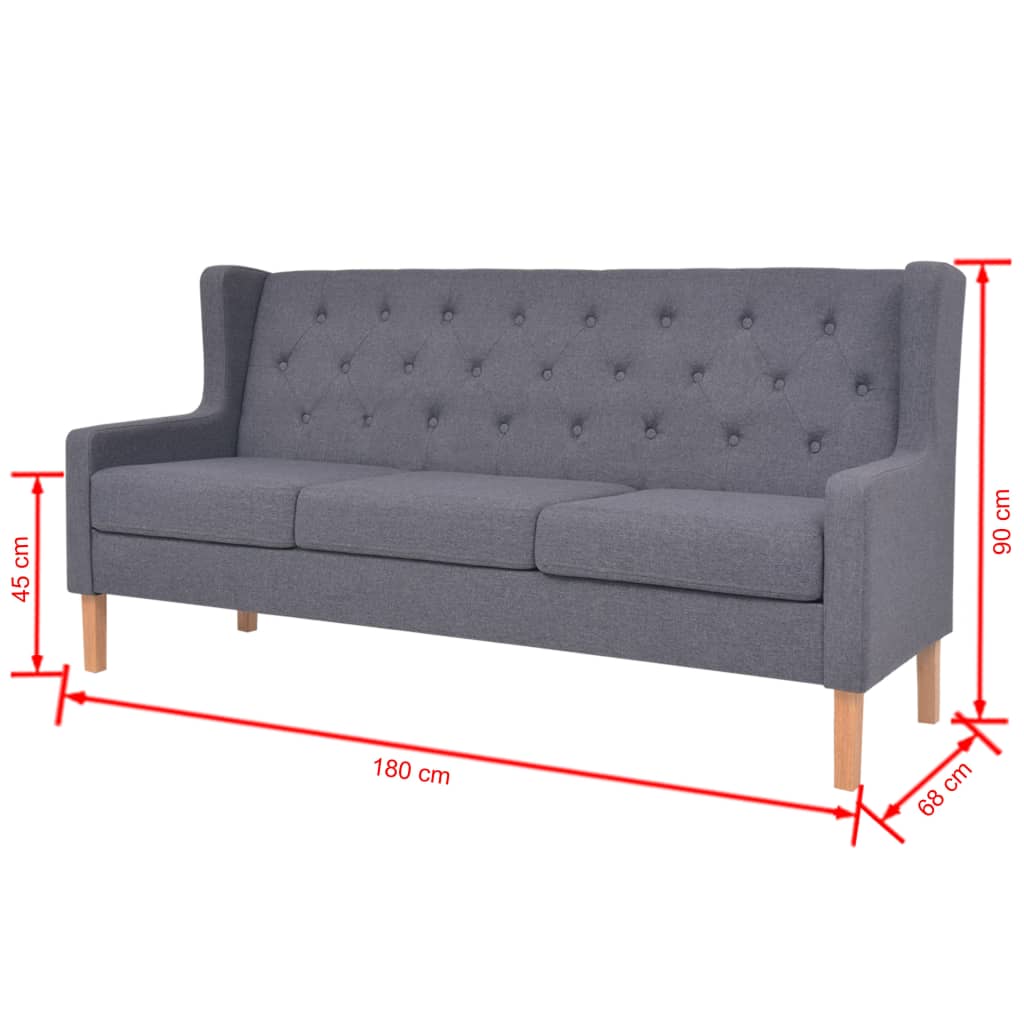 Driezitsbank stof grijs is nu te koop bij PeponiXL, paradijselijk wonen!