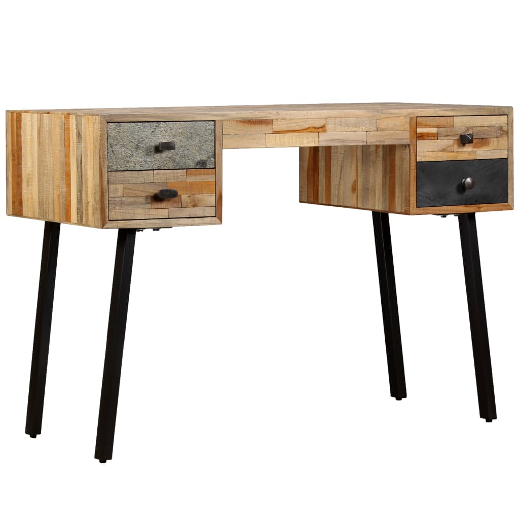 Schrijftafel 110x50x76 cm massief gerecycled teakhout is nu te koop bij PeponiXL, paradijselijk wonen!