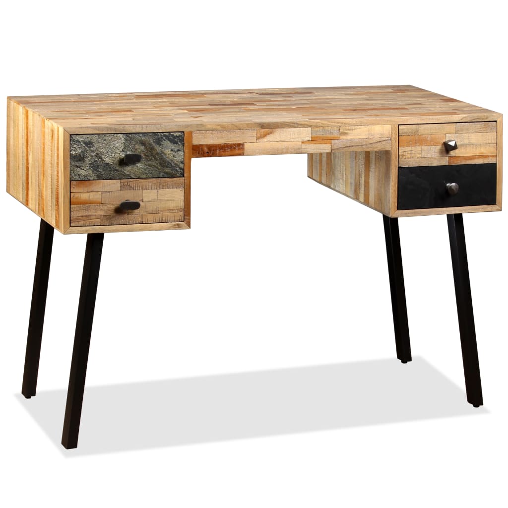 Schrijftafel 110x50x76 cm massief gerecycled teakhout is nu te koop bij PeponiXL, paradijselijk wonen!