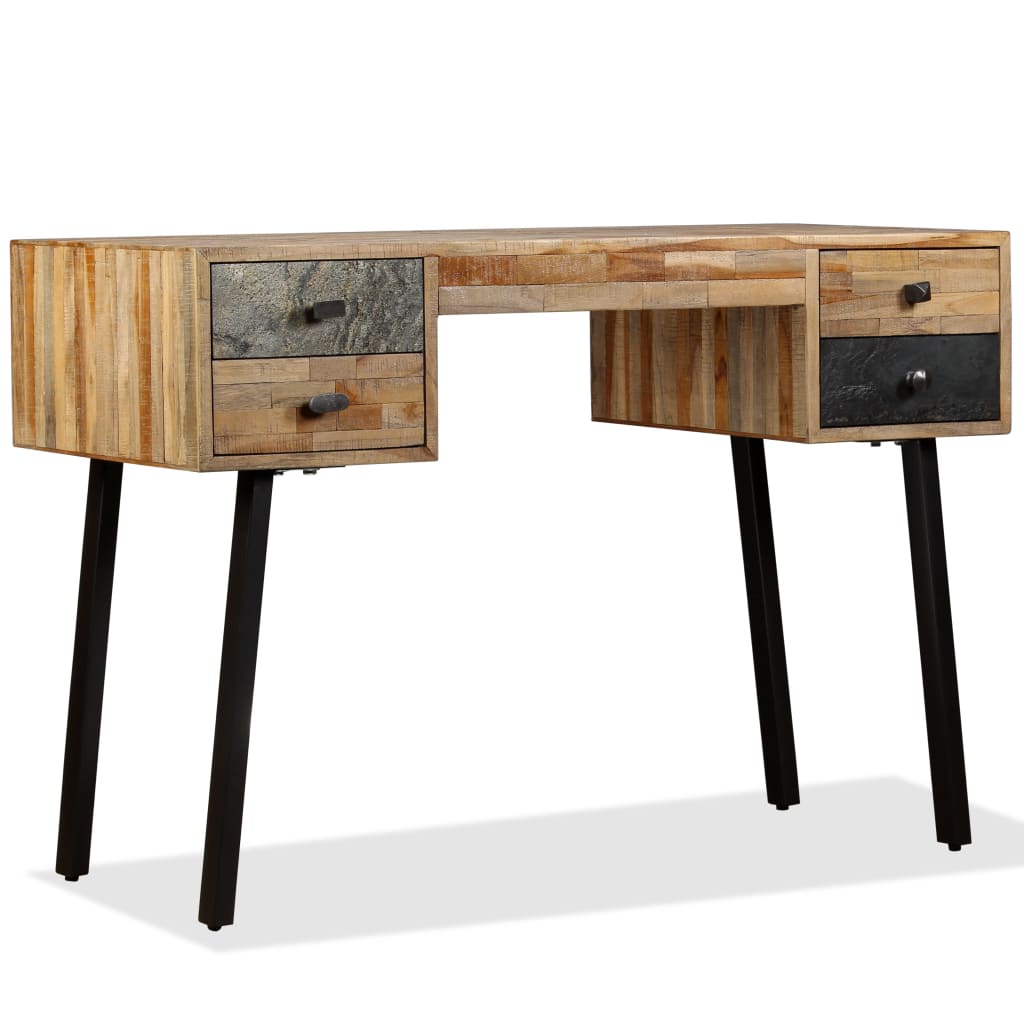 Schrijftafel 110x50x76 cm massief gerecycled teakhout is nu te koop bij PeponiXL, paradijselijk wonen!