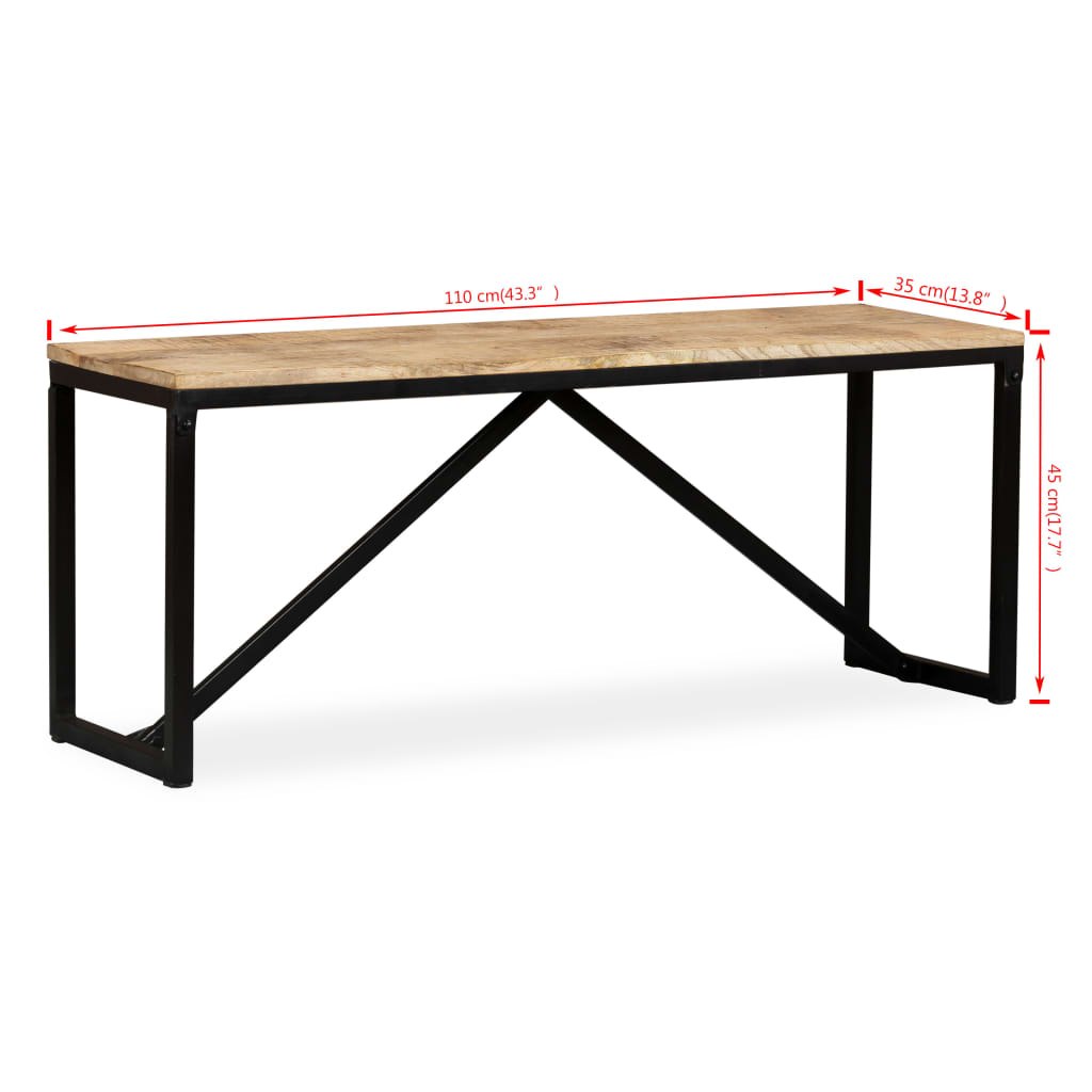 Bankje 110x35x45 cm massief mangohout is nu te koop bij PeponiXL, paradijselijk wonen!