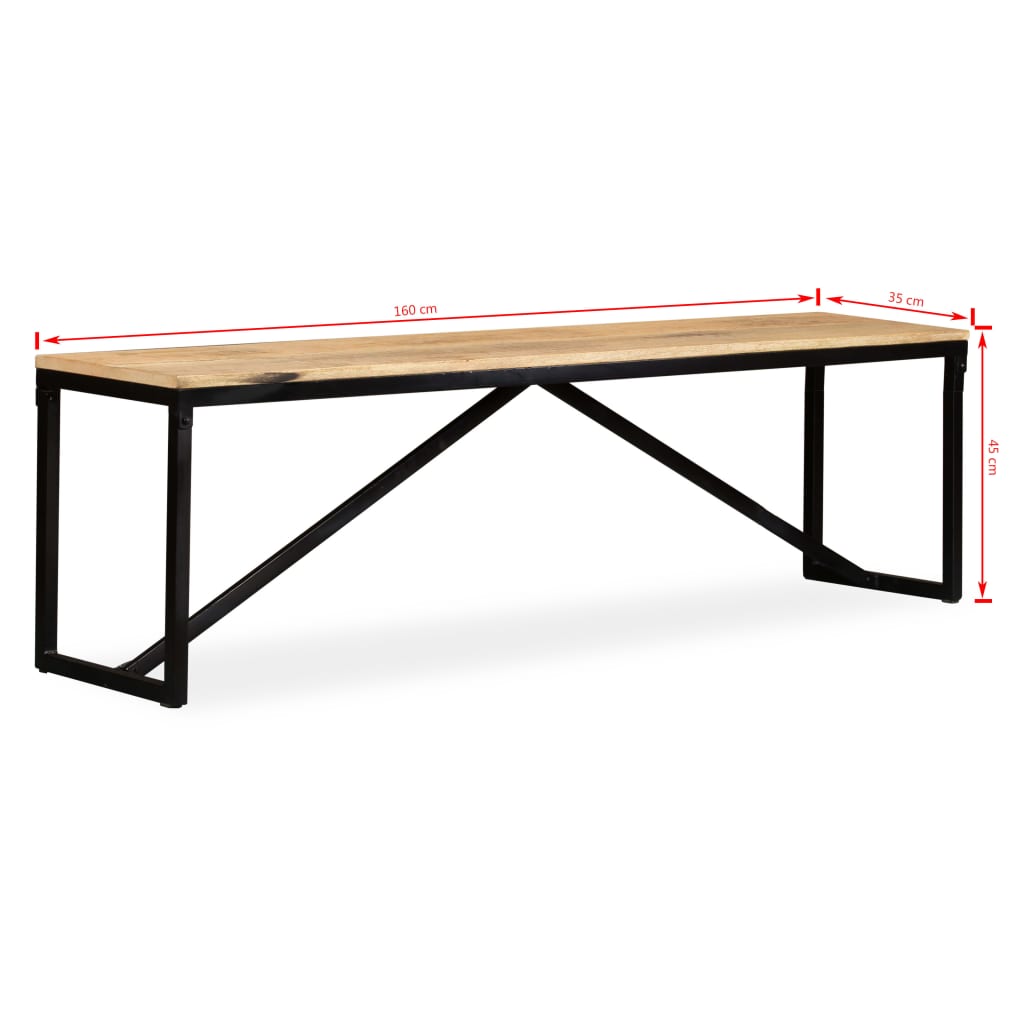 Bankje 160x35x45 cm massief mangohout is nu te koop bij PeponiXL, paradijselijk wonen!