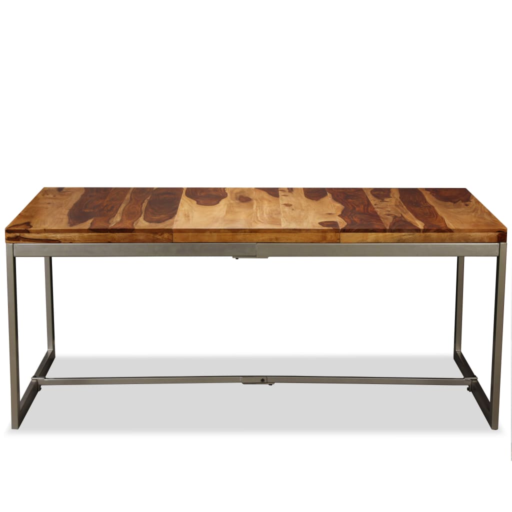 Eettafel 180 cm massief acaciahout en staal is nu te koop bij PeponiXL, paradijselijk wonen!