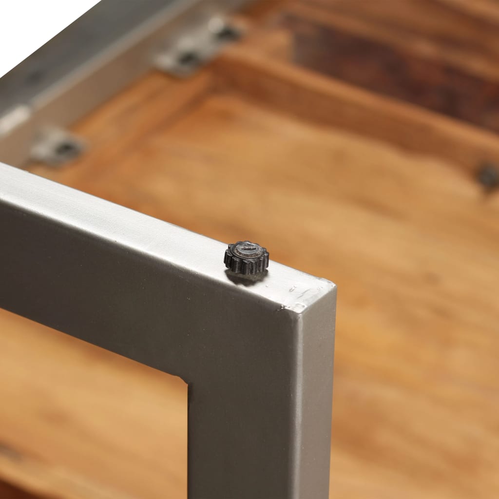 Eettafel 180 cm massief acaciahout en staal is nu te koop bij PeponiXL, paradijselijk wonen!