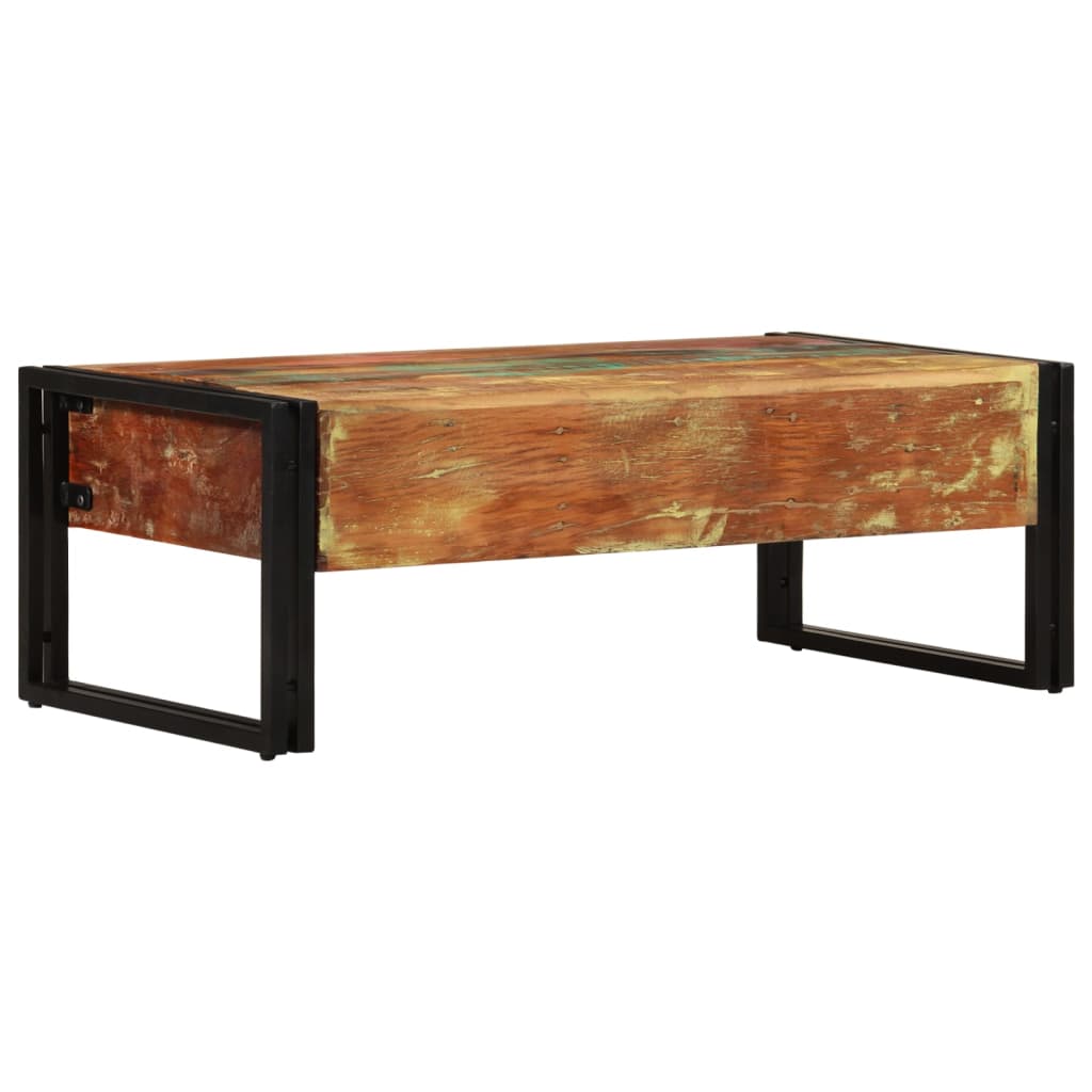Salontafel met 3 lades 100x50x35 cm massief gerecycled hout is nu te koop bij PeponiXL, paradijselijk wonen!