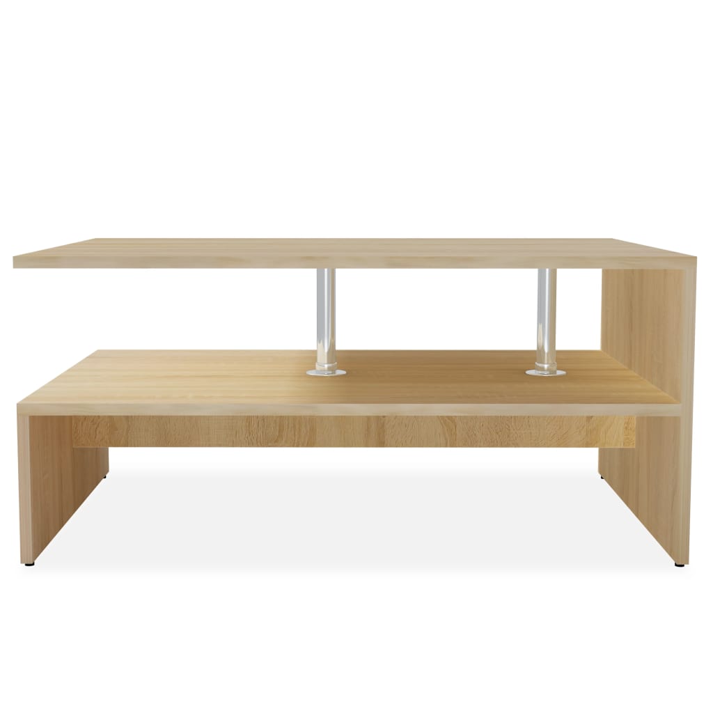Salontafel 90x59x42 cm bewerkt hout eikenkleurig is nu te koop bij PeponiXL, paradijselijk wonen!