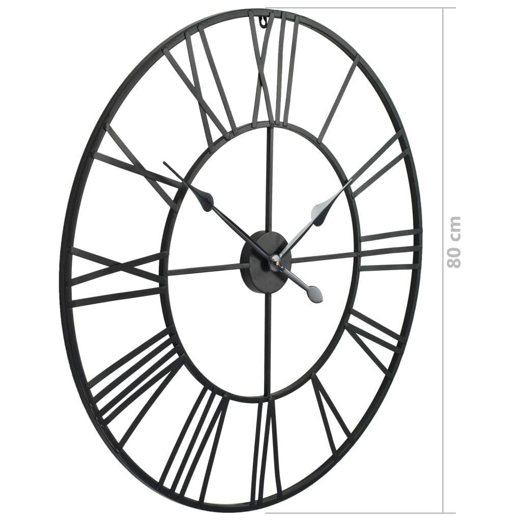 Wandklok vintage-stijl met quartz-mechanisme XXL 80 cm metaal is nu te koop bij PeponiXL, paradijselijk wonen!
