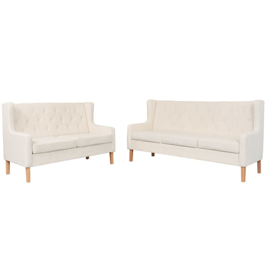 Bankstel 3+2 stof crèmewit 2-delig is nu te koop bij PeponiXL, paradijselijk wonen!