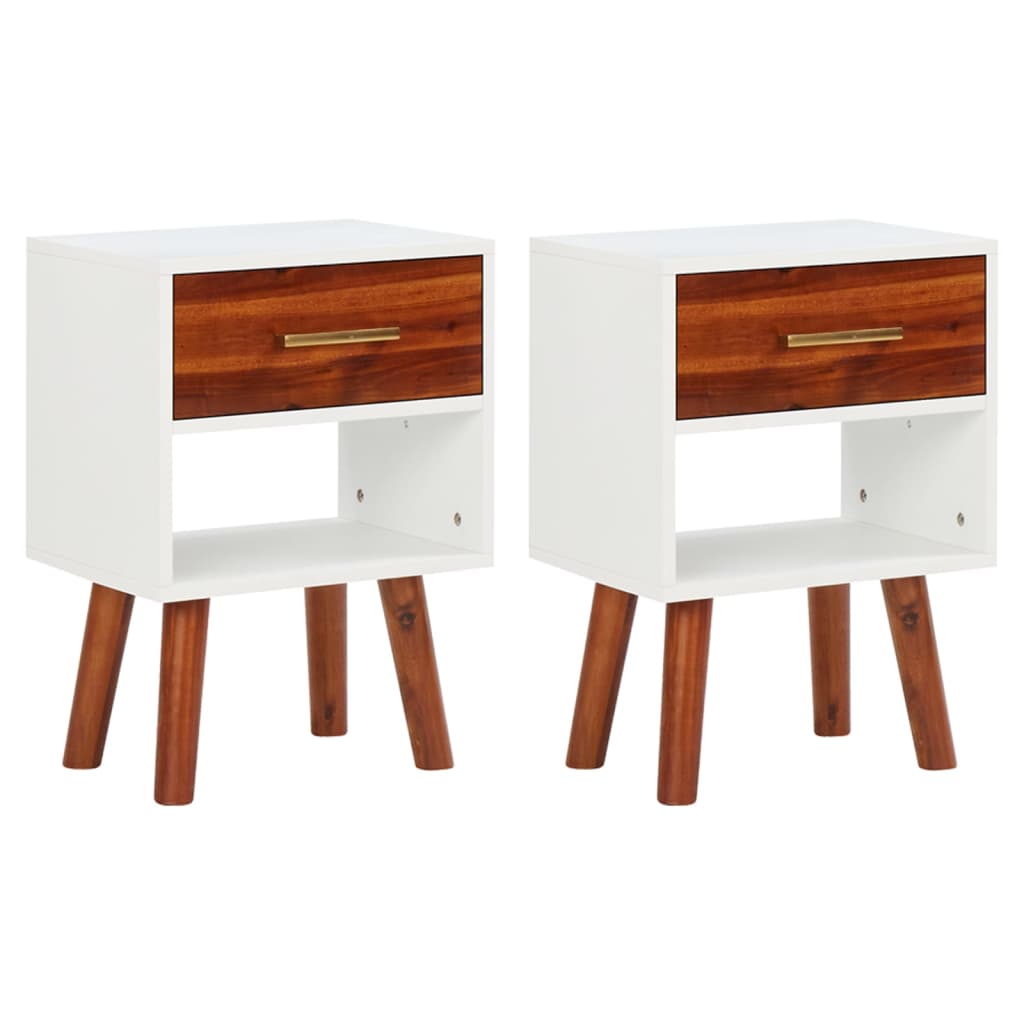 Nachtkastjes 2 st 40x30x57 cm massief acaciahout is nu te koop bij PeponiXL, paradijselijk wonen!