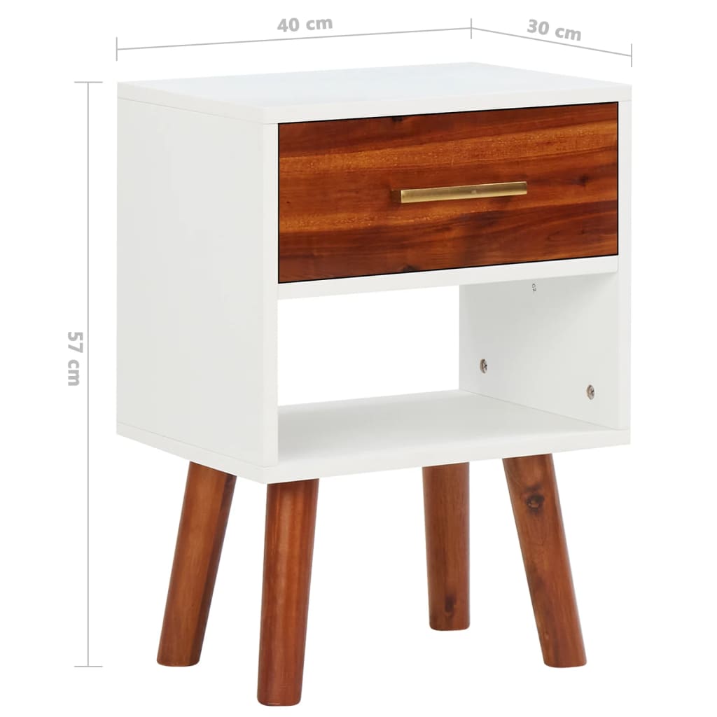 Nachtkastjes 2 st 40x30x57 cm massief acaciahout is nu te koop bij PeponiXL, paradijselijk wonen!