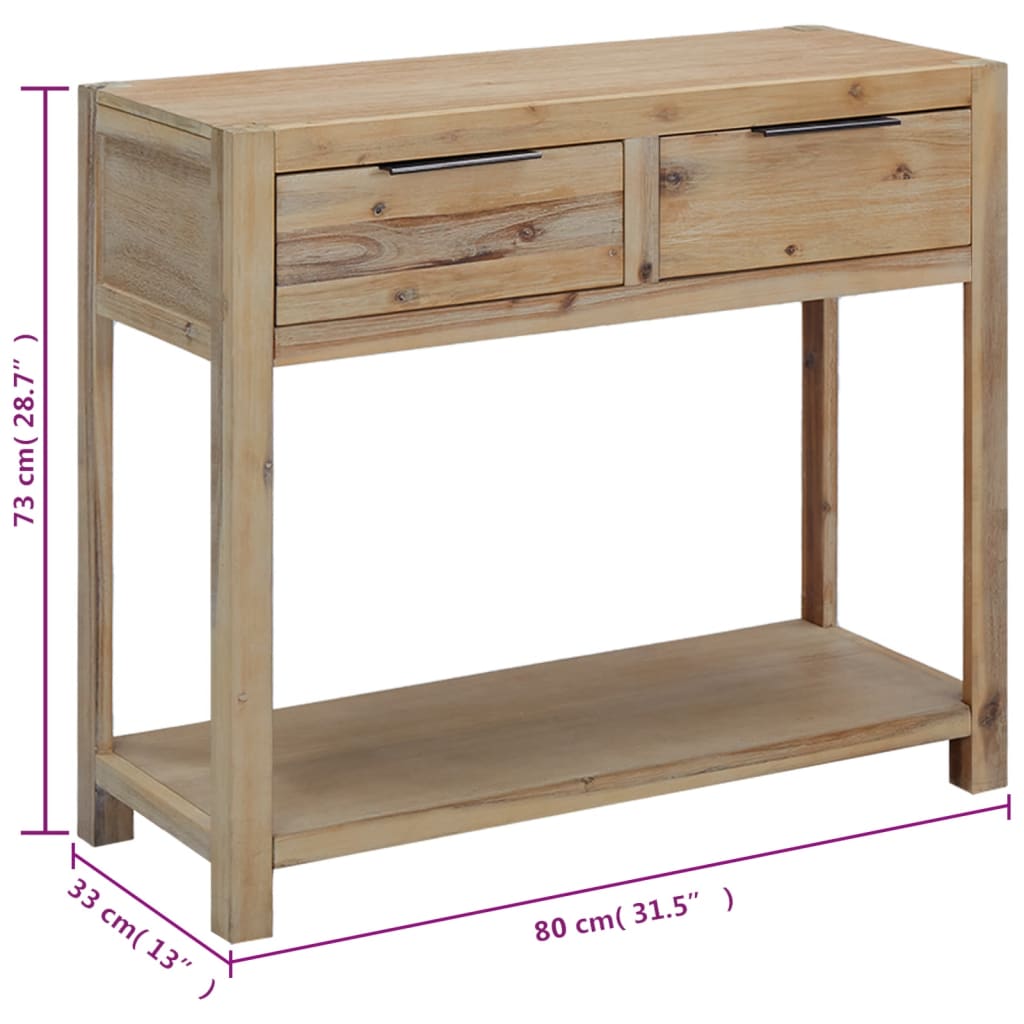 Wandtafel 82x33x73 cm massief acaciahout is nu te koop bij PeponiXL, paradijselijk wonen!