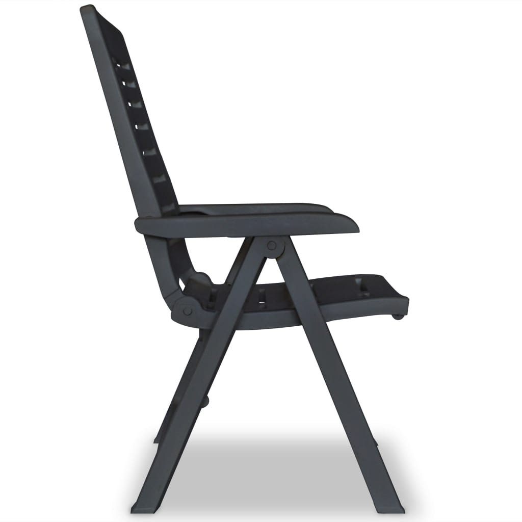 Tuinstoelen 2 st verstelbaar kunststof antracietkleurig is nu te koop bij PeponiXL, paradijselijk wonen!