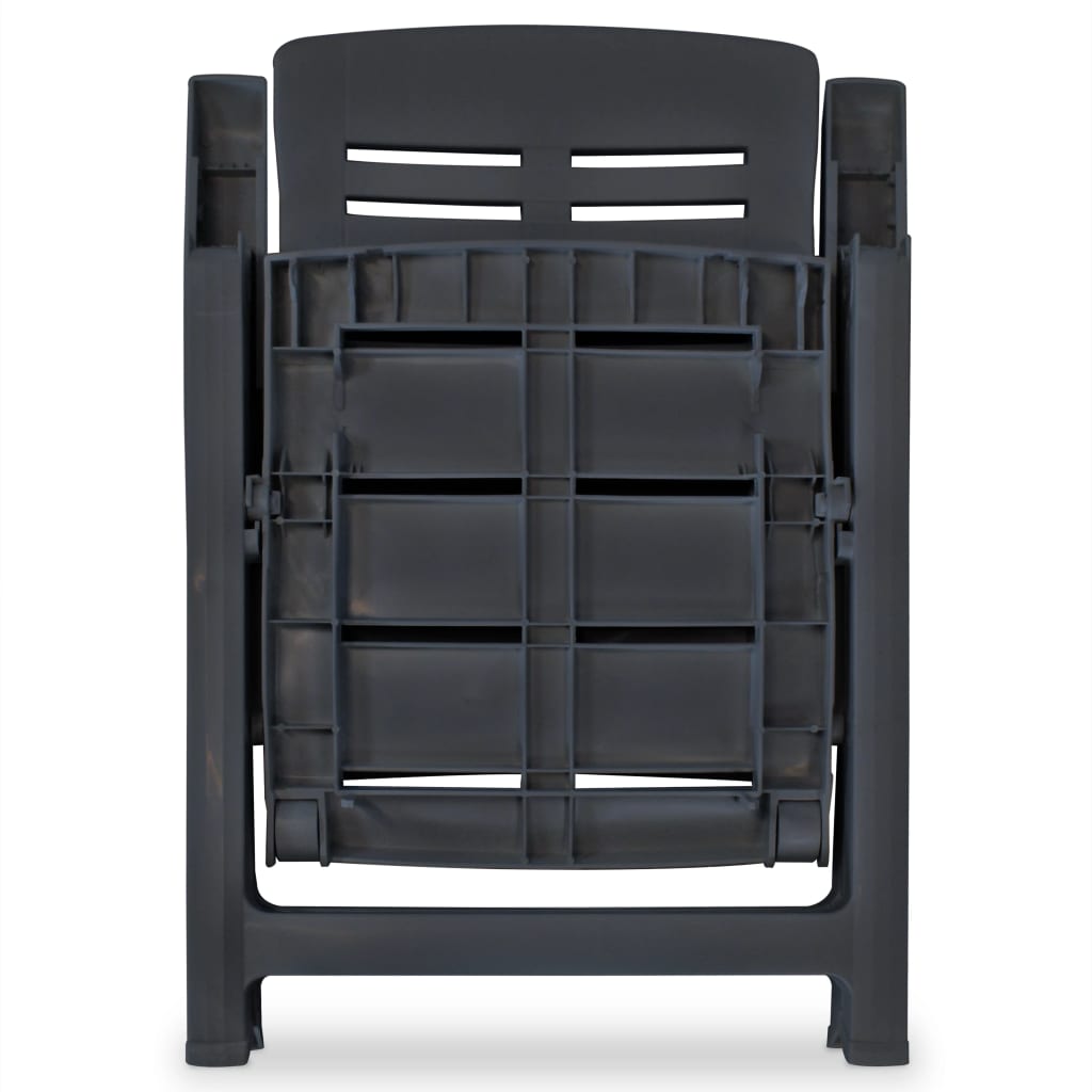 Tuinstoelen 2 st verstelbaar kunststof antracietkleurig is nu te koop bij PeponiXL, paradijselijk wonen!