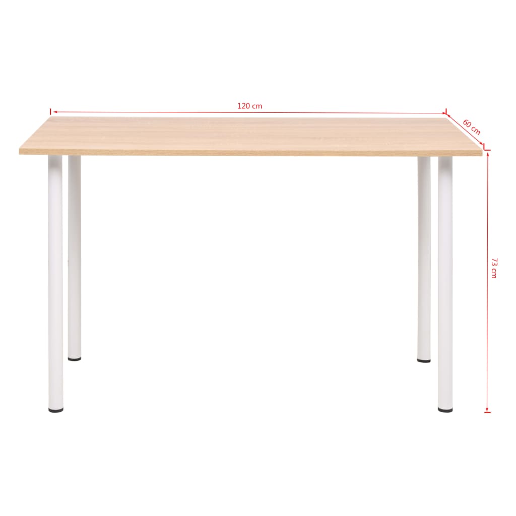 Eettafel 120x60x73 cm eikenkleur en wit is nu te koop bij PeponiXL, paradijselijk wonen!