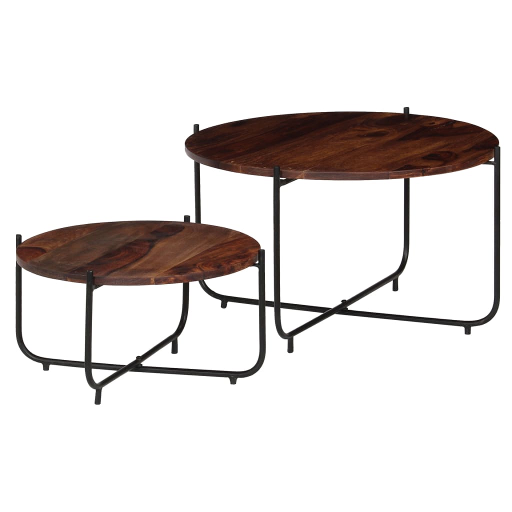 2-delige Salontafelset 60x35 cm massief acaciahout is nu te koop bij PeponiXL, paradijselijk wonen!