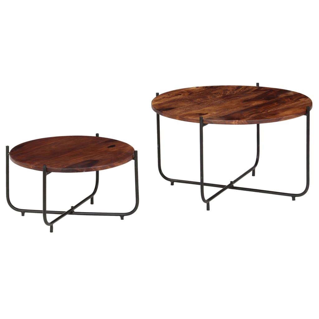 2-delige Salontafelset 60x35 cm massief acaciahout is nu te koop bij PeponiXL, paradijselijk wonen!