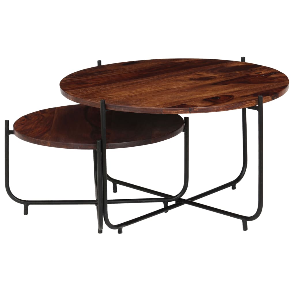 2-delige Salontafelset 60x35 cm massief acaciahout is nu te koop bij PeponiXL, paradijselijk wonen!