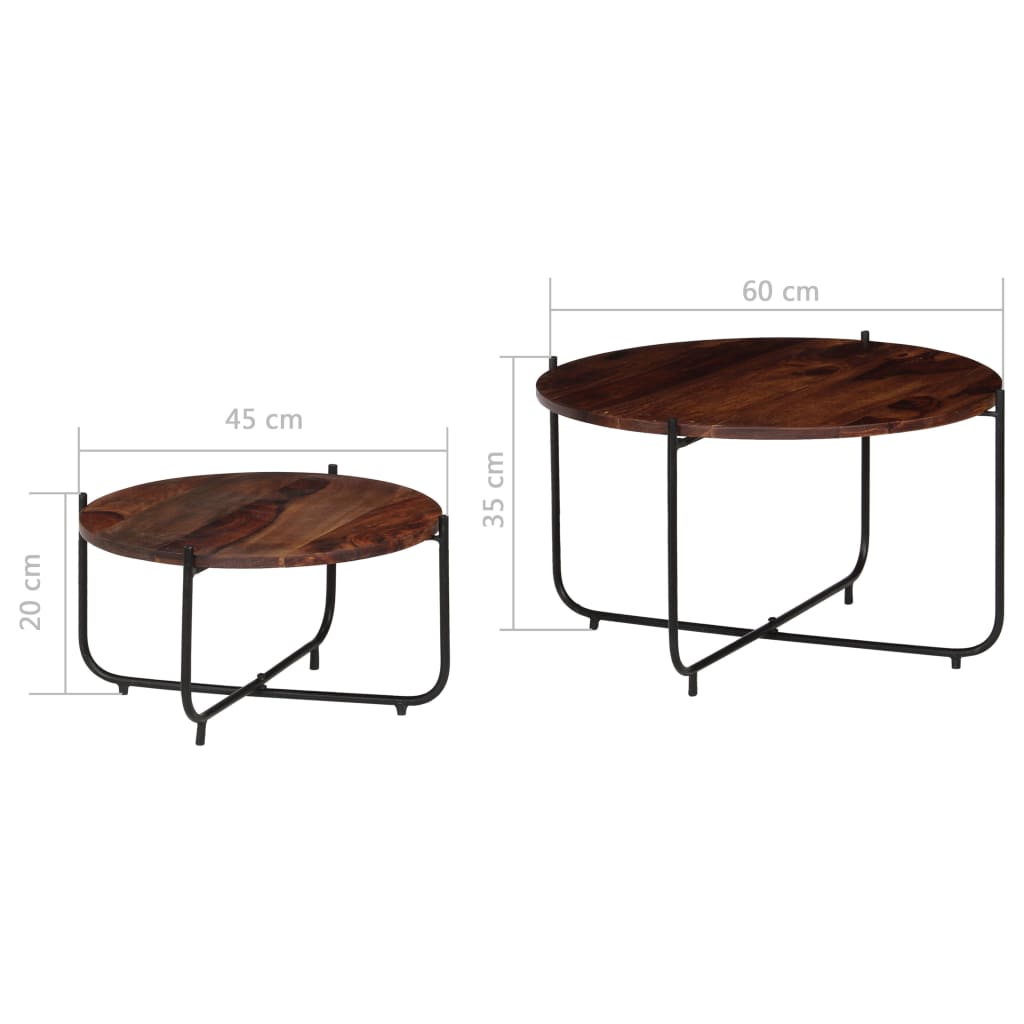2-delige Salontafelset 60x35 cm massief acaciahout is nu te koop bij PeponiXL, paradijselijk wonen!