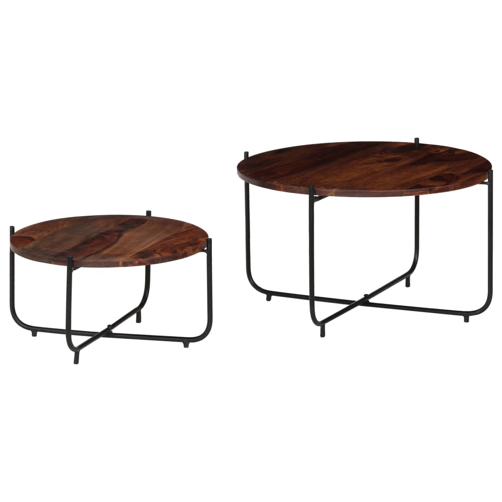 2-delige Salontafelset 60x35 cm massief acaciahout is nu te koop bij PeponiXL, paradijselijk wonen!